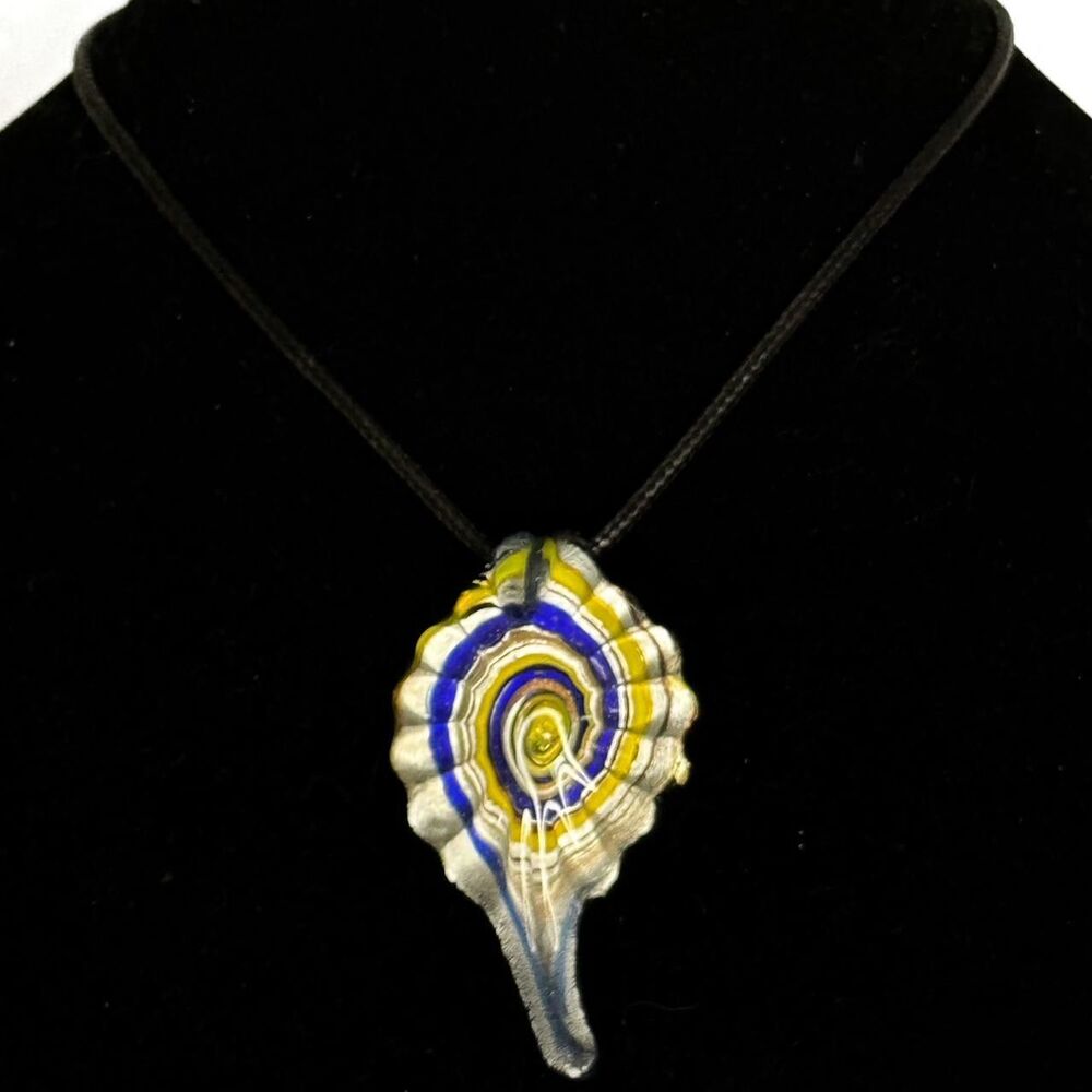 Bohemian Glass spiral pendant necklace.